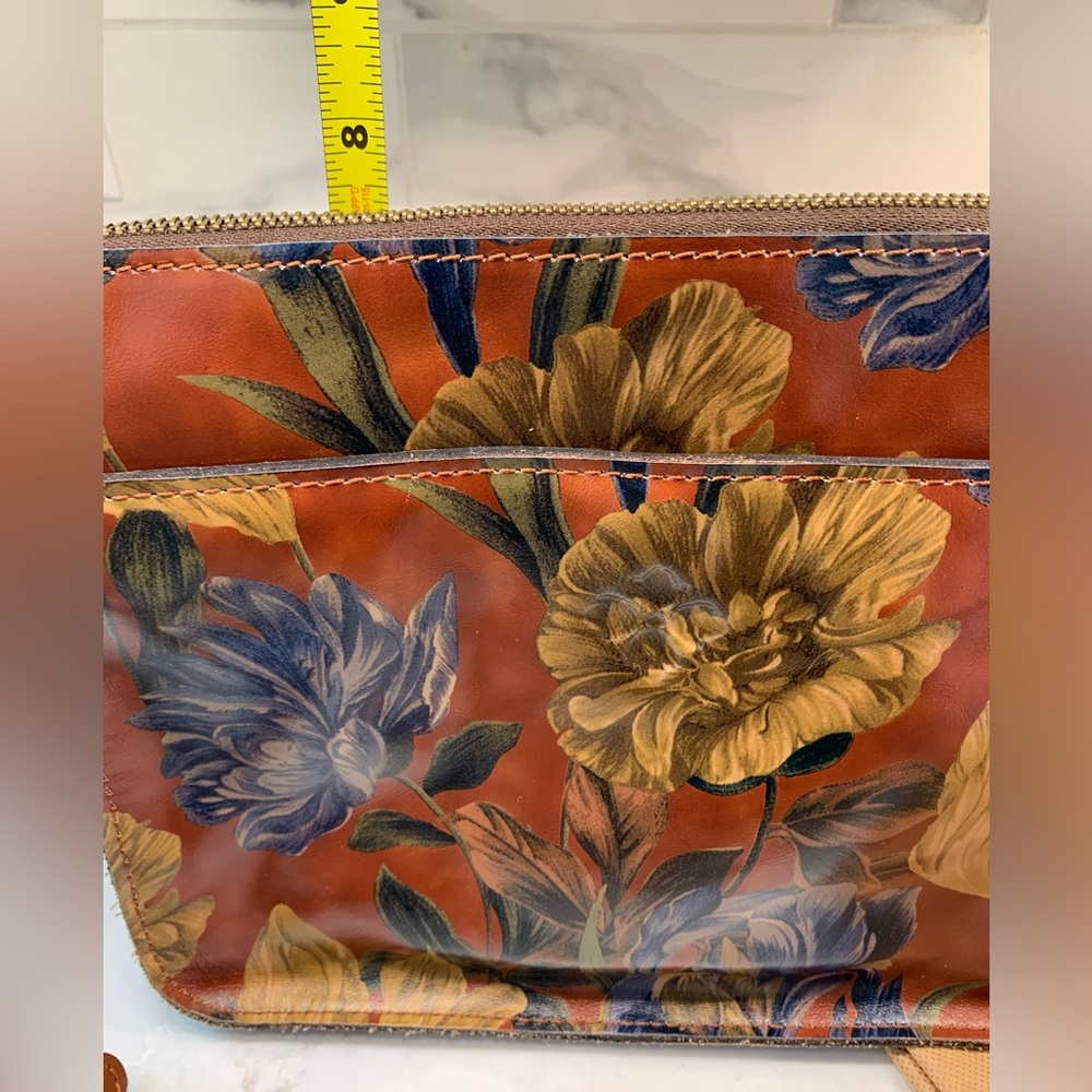 Patricia Nash Tan Floral Leather Enlightened Garden Larone Crossbody Bag - Picture 9 of 10